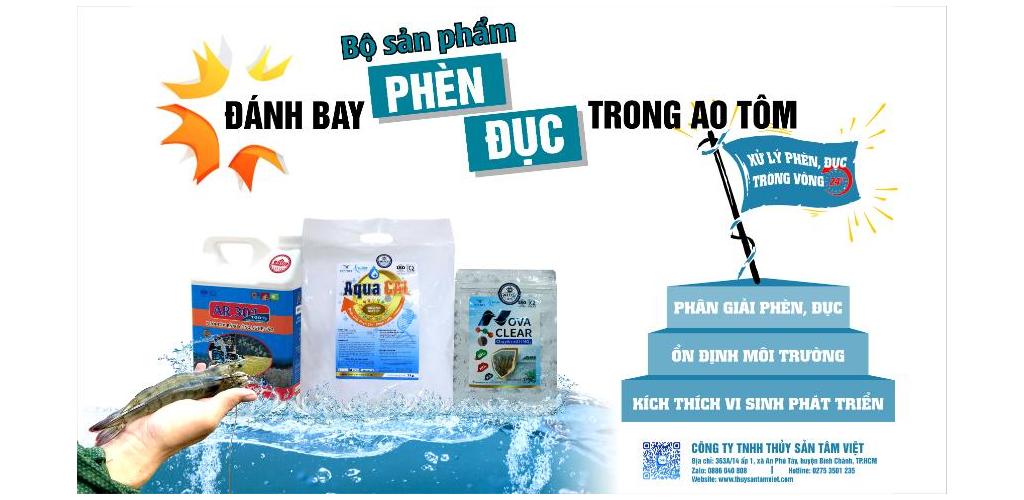 ĐÁNH BAY PHÈN, ĐỤC TRONG AO TÔM ĐƠN GIẢN VỚI BỘ BA AR 301, AQUA CAL & NOVA CLEAR