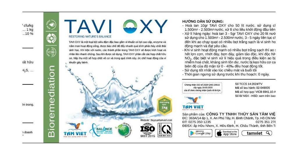 VI SINH NGUYÊN BẢN TAVI OXY NHẬP KHẨU TỪ HOA KỲ VI SINH NGUYÊN BẢN TAVI OXY NHẬP KHẨU TỪ HOA KỲ
